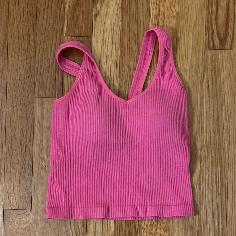 Altar'd State Hot Pink Ribbed Tank Top